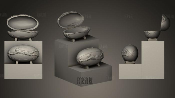 Ballon de rugby stl model for CNC